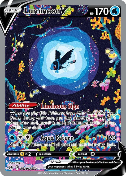 2023 Pokemon Sword & Shield − Lumineon V #GG39 − Crown Zenith - Full Art − Raw Ungraded Card