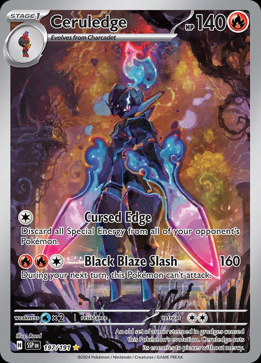 2024 Pokemon SSP-EN: − Ceruledge #197 − Surging Sparks Illustration Rare − Raw Ungraded Card