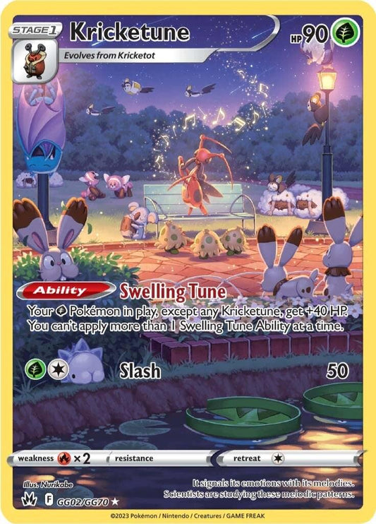 2023 Pokemon Sword & Shield − Kricketune #GG02 − Crown Zenith - Galarian Gallery Full Art − Raw Ungraded Card