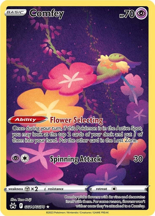 2023 Pokemon Sword & Shield − Comfey #GG14 − Crown Zenith - Galarian Gallery Full Art − Raw Ungraded Card