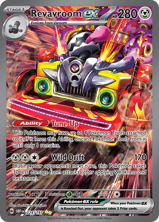 2023 Pokemon OBF-EN: − Revavroom ex #224 − Obsidian Flames Special Illustration Rare − Raw Ungraded Card