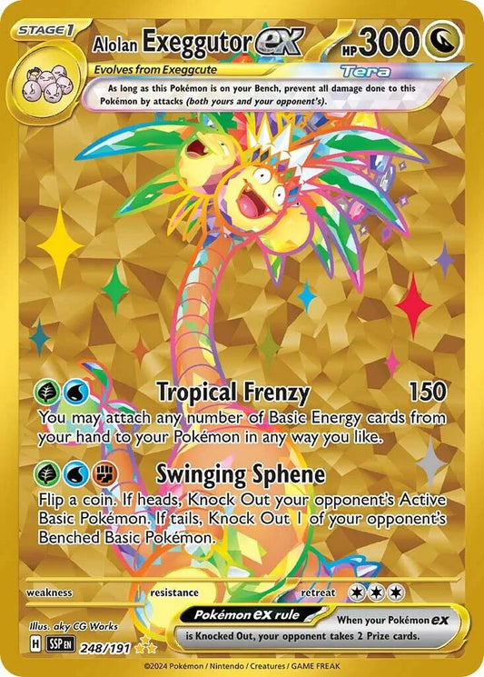 2024 Pokemon SSP-EN: − Alolan Exeggutor ex #248 − Surging Sparks Hyper Rare − Raw Ungraded Card