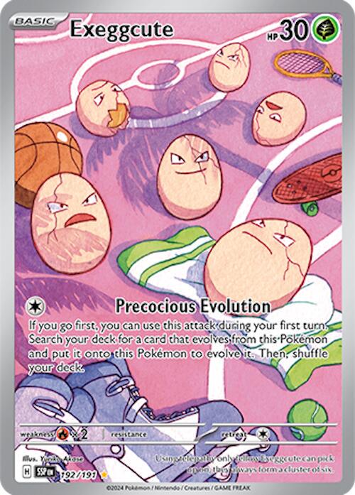 2024 Pokemon SSP-EN: − Exeggcute #192 − Surging Sparks Illustration Rare − Raw Ungraded Card