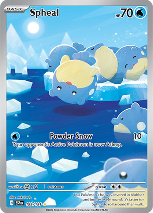 2024 Pokemon SSP-EN: − Spheal #199 − Surging Sparks Illustration Rare − Raw Ungraded Card