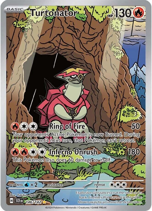 2024 Pokemon SCR-EN: − Turtonator #146  − Stellar Crown Illustration Rare − Raw Ungraded Card