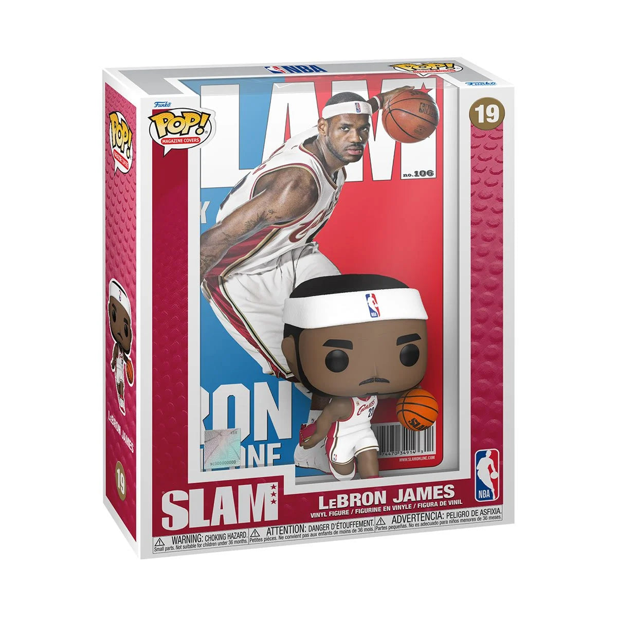 Funko NBA -  SLAM LeBron James Funko Pop! Cover Figure #19 with Case