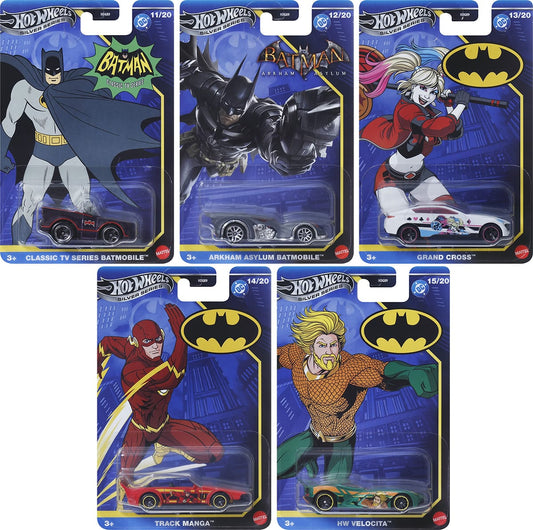 Hot Wheels Batman Themed 2025 Mix 3 - Set of 5 - G89Q