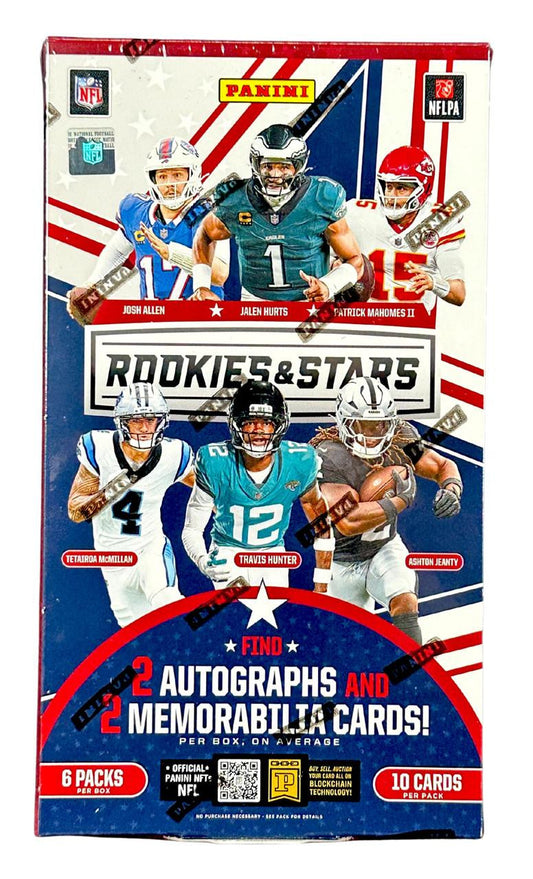 2025 Panini Rookies and Stars Football Hobby Box (2 Autographs + 2 Memorabilia Cards Per Box)
