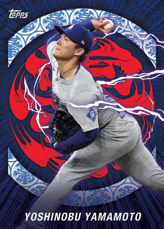 2025 Topps Tokyo Series - Domination Inserts - Yoshinobu Yamamoto & Mookie Betts + 2 Bonus Cards - Los Angeles Dodgers - Ungraded