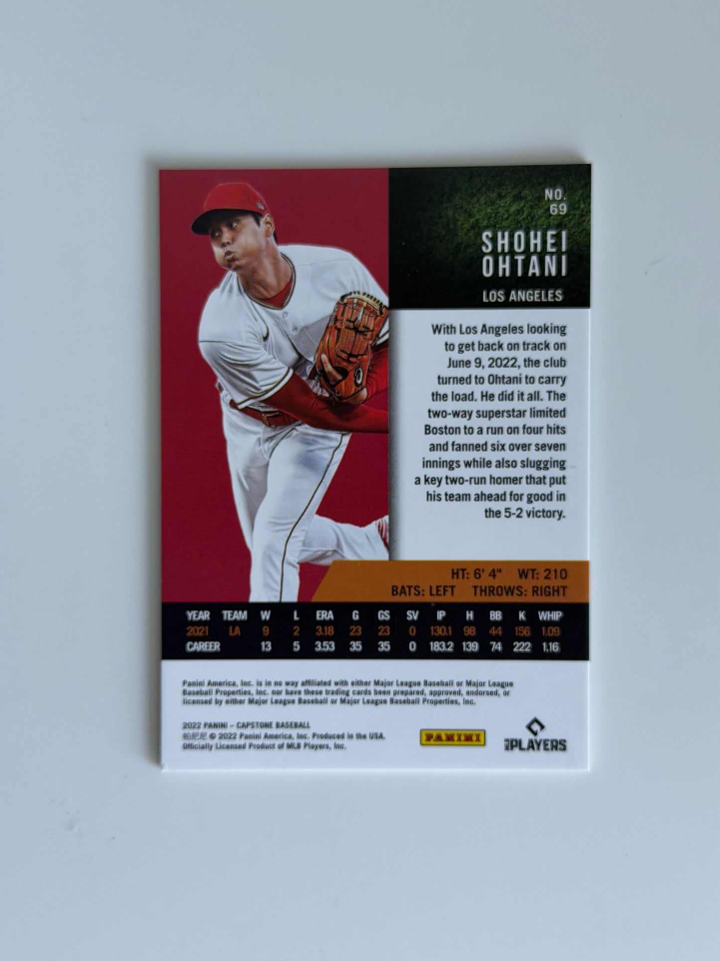 2022 Panini Capstone Baseball - Shohei Ohtani - #69 - Raw Ungraded Card