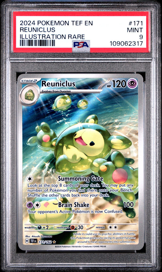 2024 Pokemon TEF En — Temporal Forces — 171 Reuniclus Illustration Rare — PSA Graded Card