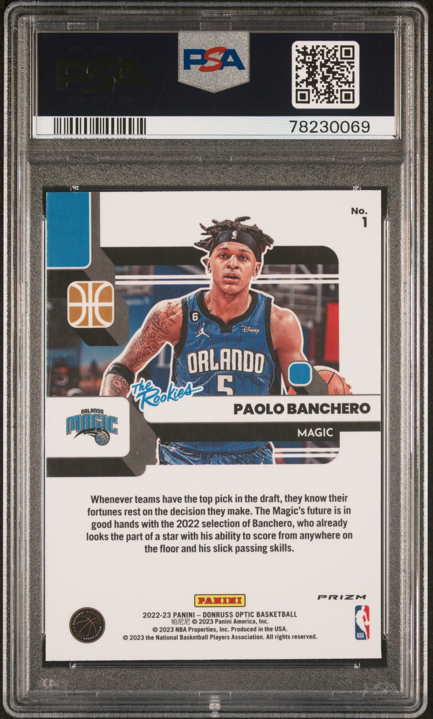 2022 Donruss Optic - Paolo Banchero - The Rookies Holo - Rookie Card - #1 - PSA Graded Card