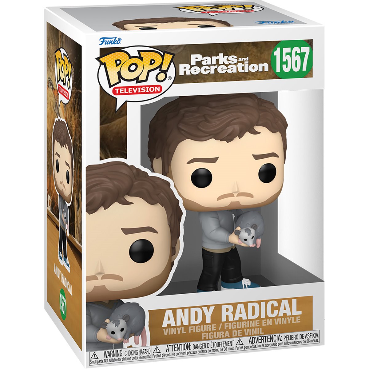 Parks and Recreation 15th Anniversary Andy Radical with Possum Funko Pop! Vinyl Figure #1567