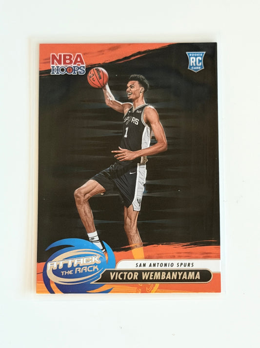 2023-24 Panini NBA Hoops - Victor Wembanyama - Attack the Rack Rookie #1 - Raw Ungraded Card