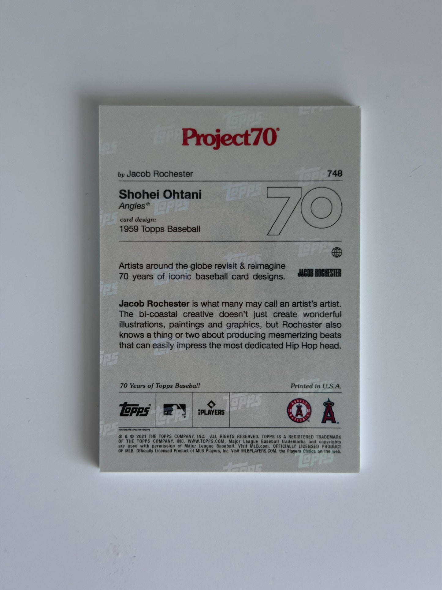 2021 Topps Project 70 — Shotime by Jacob Rochester - Shohei Ohtani - #748 - Raw Ungraded Card