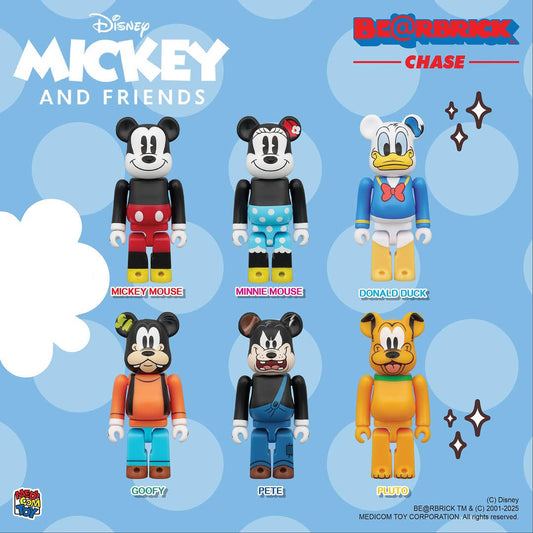 Medicom Bearbrick - Mickey Mouse & Friends Complete Set of 6 - 100% Be@rbrick