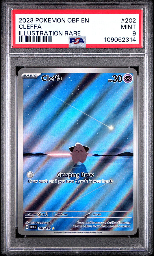 2023 Pokemon OBF En — Obsidian Flames — 202 Cleffa Illustration Rare — PSA Graded Card