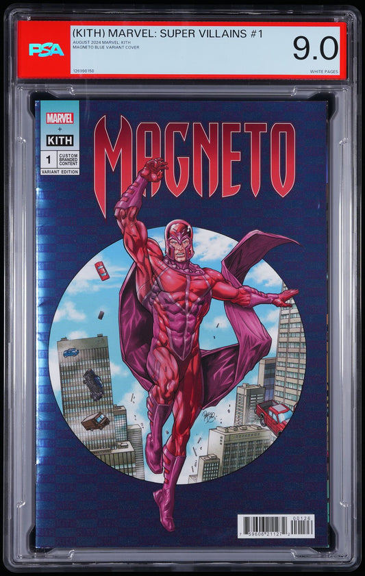 KITH x Marvel: Super Villains (KITH) #1 COmic - August 2024 Blue Magneto Variant Cover - PSA Graded Comic
