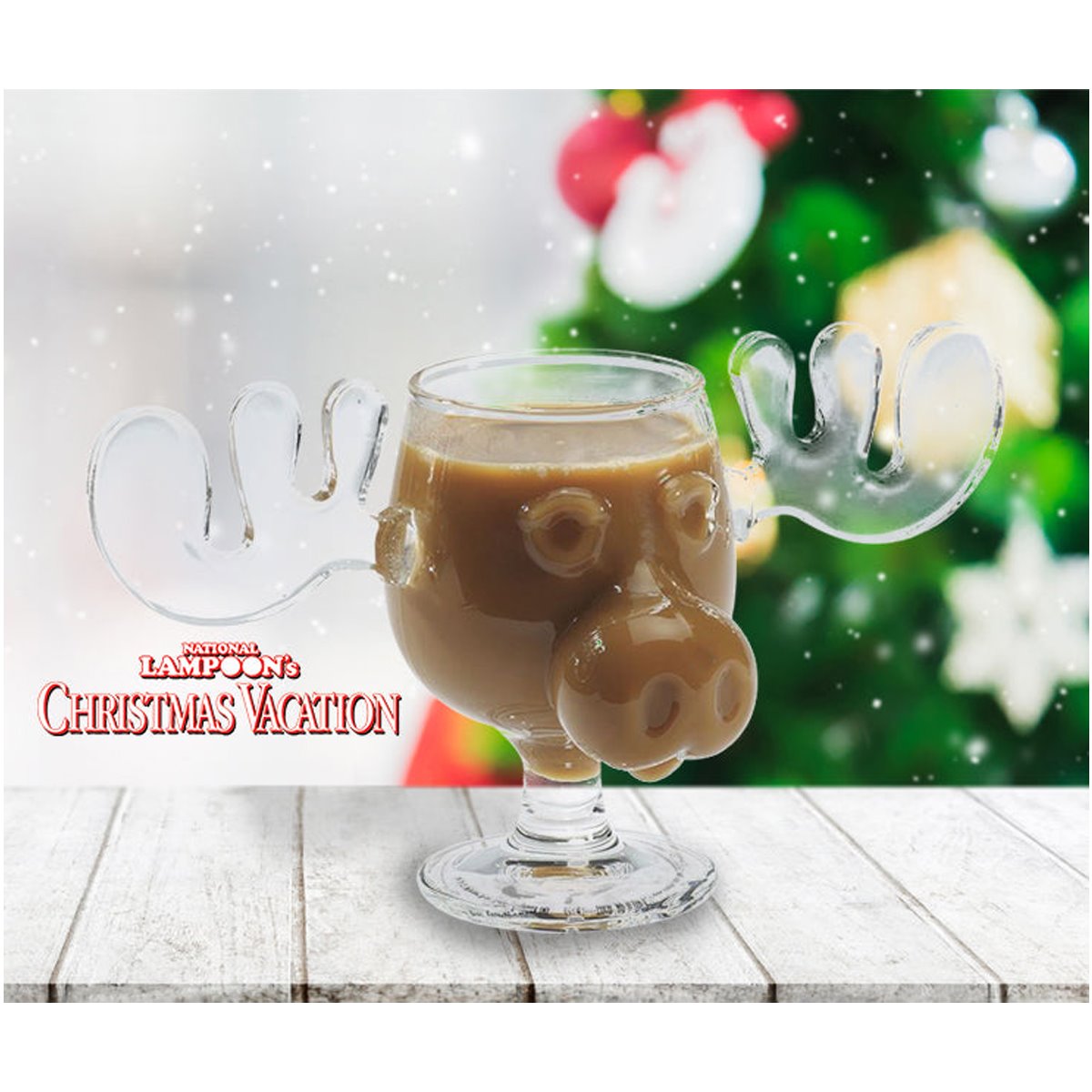 National Lampoon's Christmas Vacation Griswold Clear Glass Moose 8oz. Mug