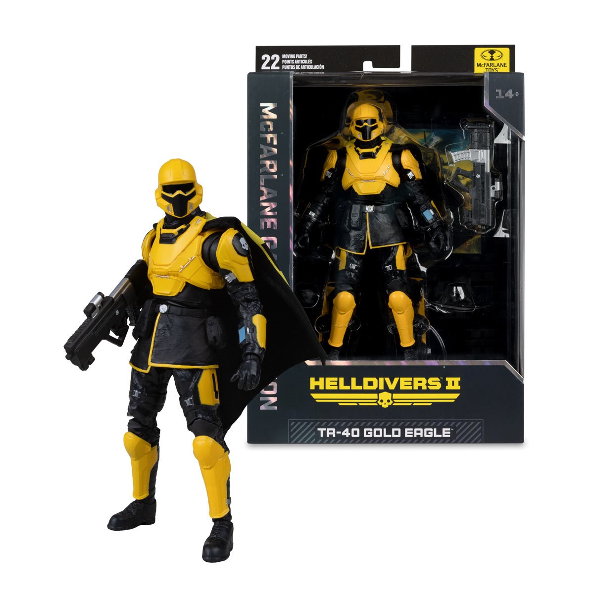 McFarlane Helldivers II Complete Set of 4 - #10 B-01 Tactical + CE-25 Trench Engineer + TR-40 Gold Eagle + TR-7 Ambassador CHASE (PRE-ORDER JULY 2026)