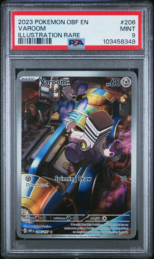 2023 Pokemon Obf EN-Obsidian Flames #206 - Varoom - Illustration Rare PSA 9 Front - Cert #103458348
