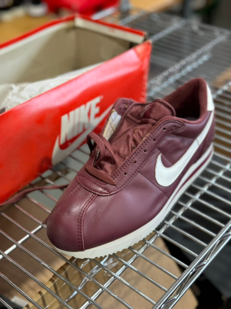 Nike Cortez Leather Burgundy 12170 SoleSavy