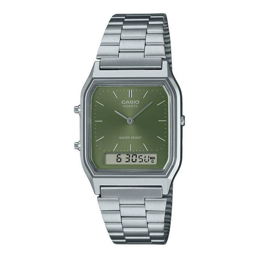 Casio: Vintage Analog Digital Green Quartz AQ-230A-3AMQY Watch