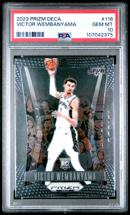 2023-24 Prizm Deca Victor Wembanyama Rookie #116 Spurs - PSA Graded Card