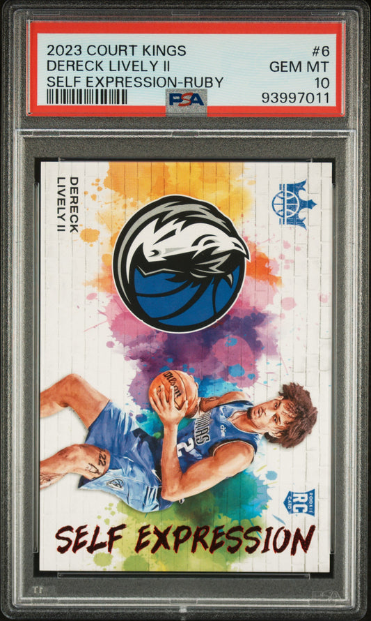 2023-24 Court Kings - Dereck Lively Ii Self Expression Rookie Ruby - Limited to /149 - PSA Graded Card