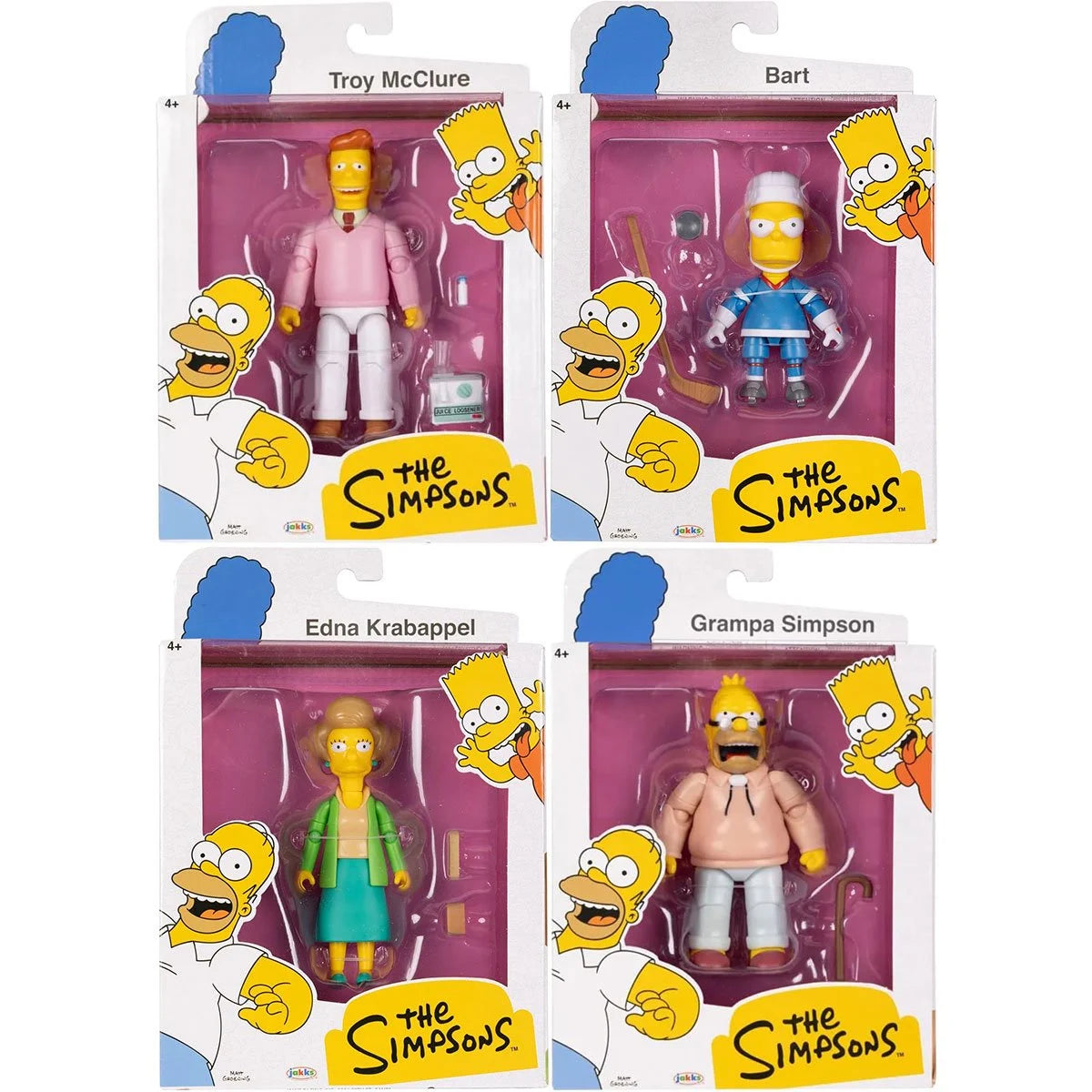 The Simpsons - Complete Set of 4 - 5" Action Figure Wave 5 - Jakks Pacific  - PRE-ORDER FEBRUARY 2026