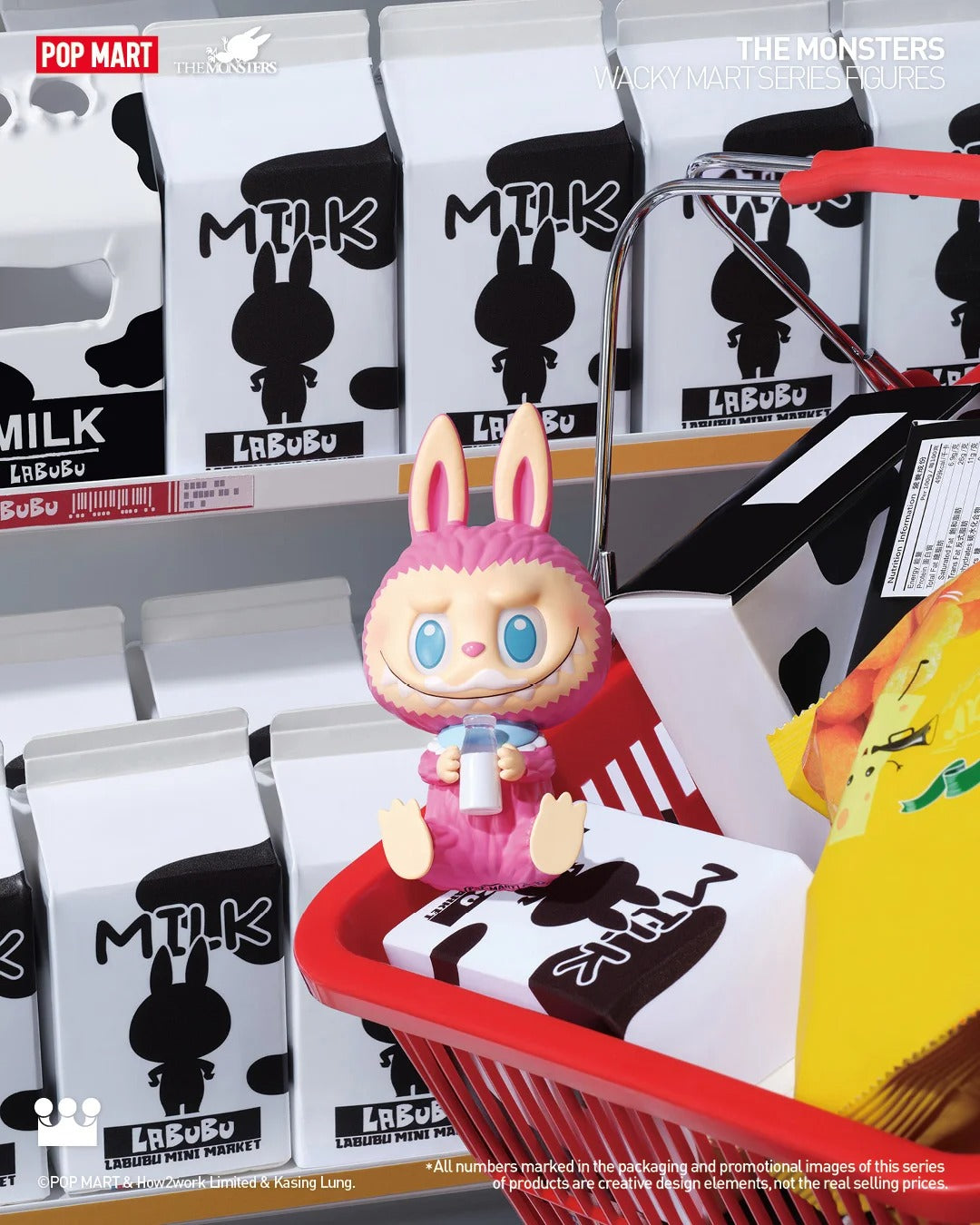 Pop Mart - MILK Figure with Milk Box- THE MONSTERS Labubu Wacky