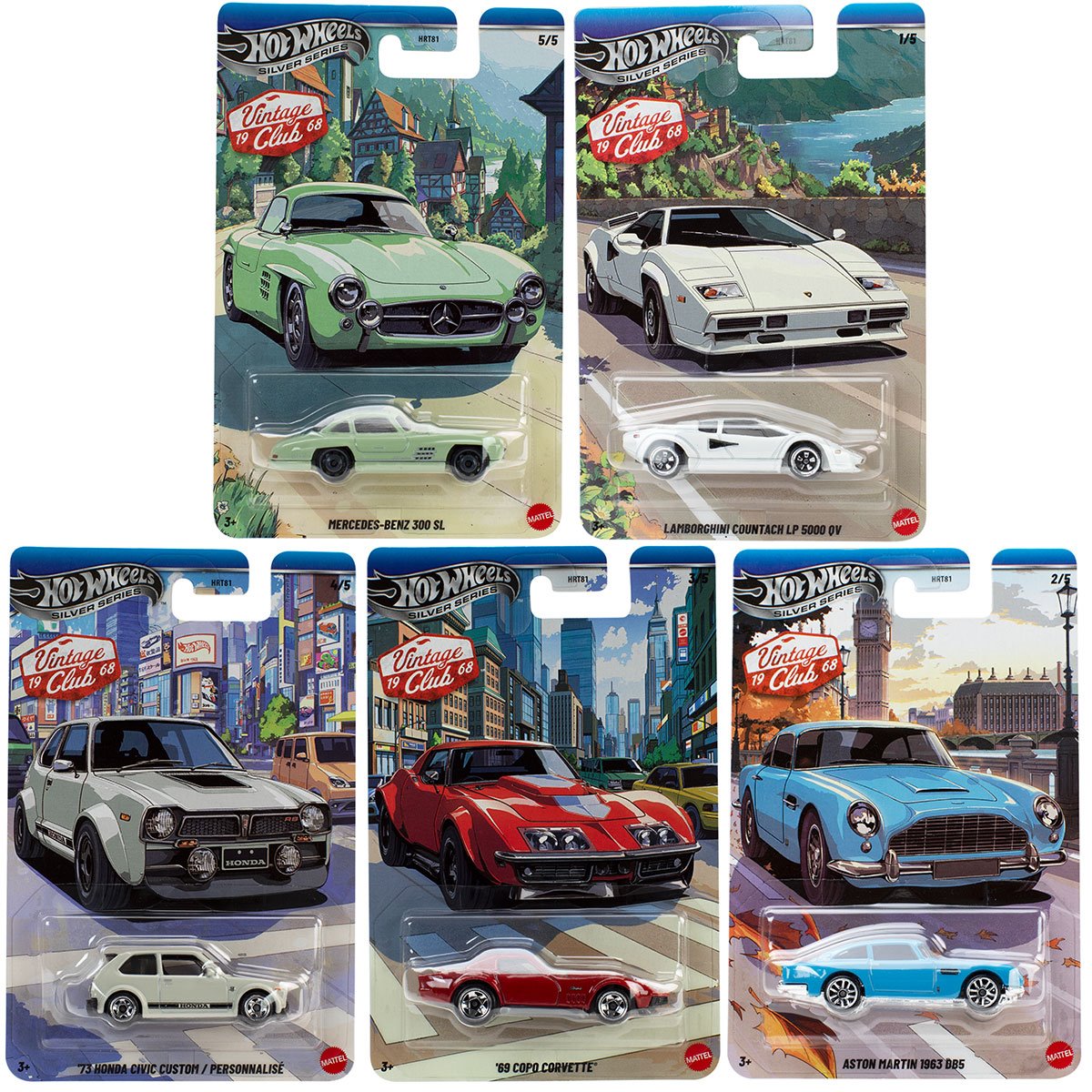 Hot Wheels Vintage Racing - National Icons 2025 Mix 3 Vehicle - Complete Set of 5 (PRE-ORDER OCTOBER 2026)