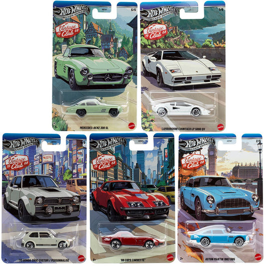 Hot Wheels Vintage Racing - National Icons 2025 Mix 3 Vehicle - Complete Set of 5 (PRE-ORDER OCTOBER 2026)