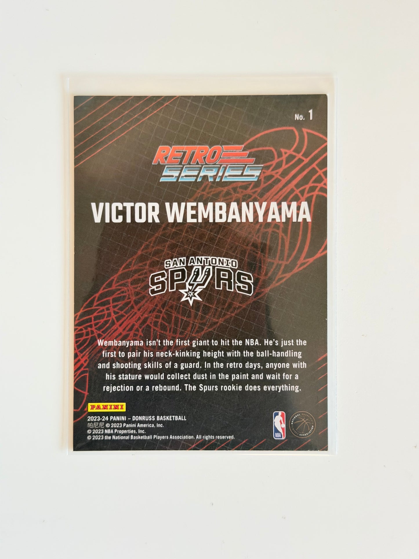 2023-24 Panini Donruss Basketball - Victor Wembanyama - Retro Series Rookie #1 - Raw Ungraded Card