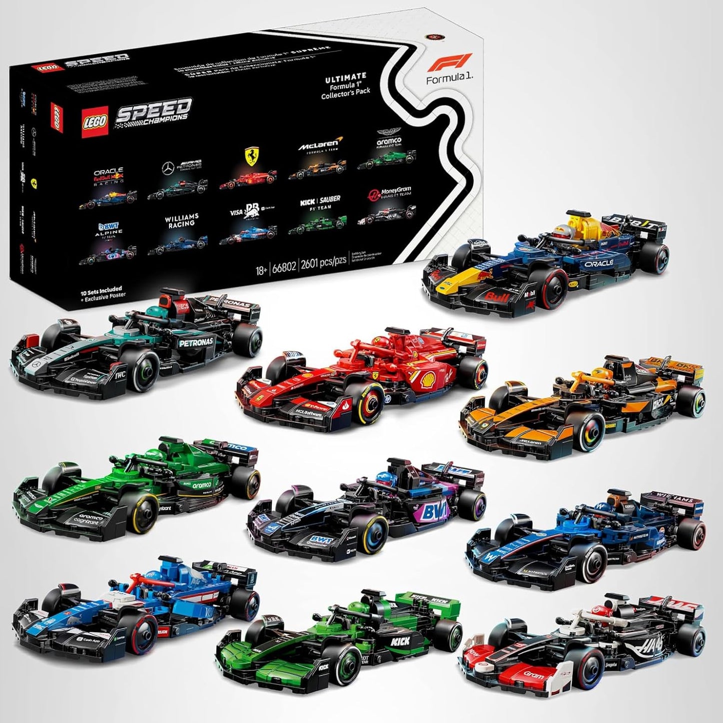 Lego Speed Champions - Ultimate Formula 1 Collector's Pack - Contains 10 F1 Sets - Includes Exclusive Poster #66802