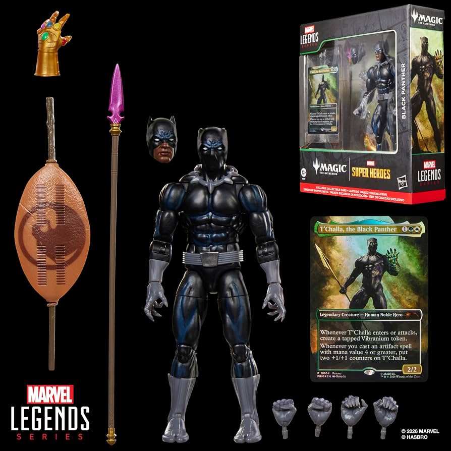 Marvel Legends x Magic: The Gathering - Complete Set of 4 Figures + Promo Cards - Captain America, Doctor Doom 2099, Malice, Black Panther (PRE-ORDER OCT 2026)