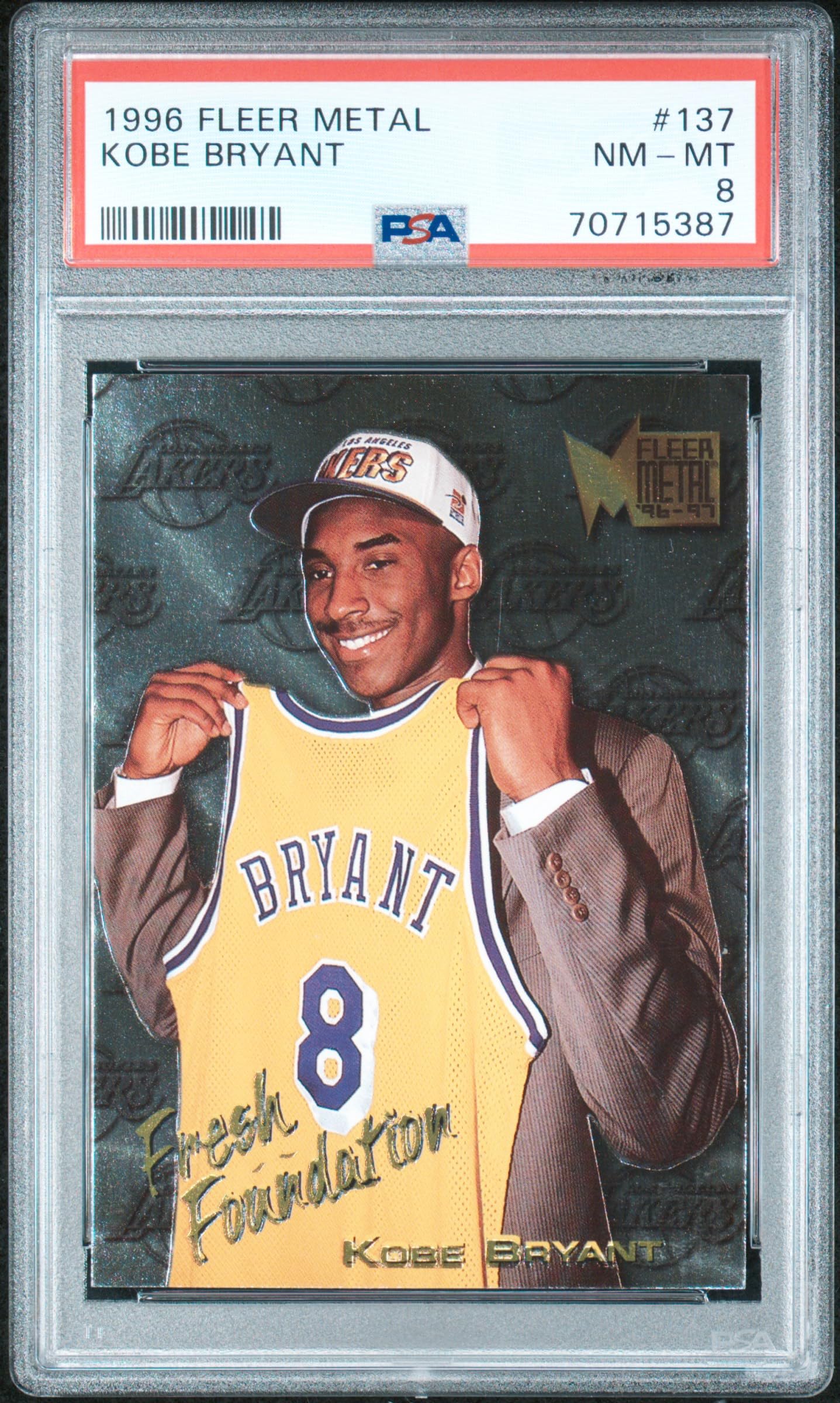 1996-97 Fleer Metal - Fresh Foundation - Kobe Bryant Rookie  - PSA Graded - #137 - Mamba Day