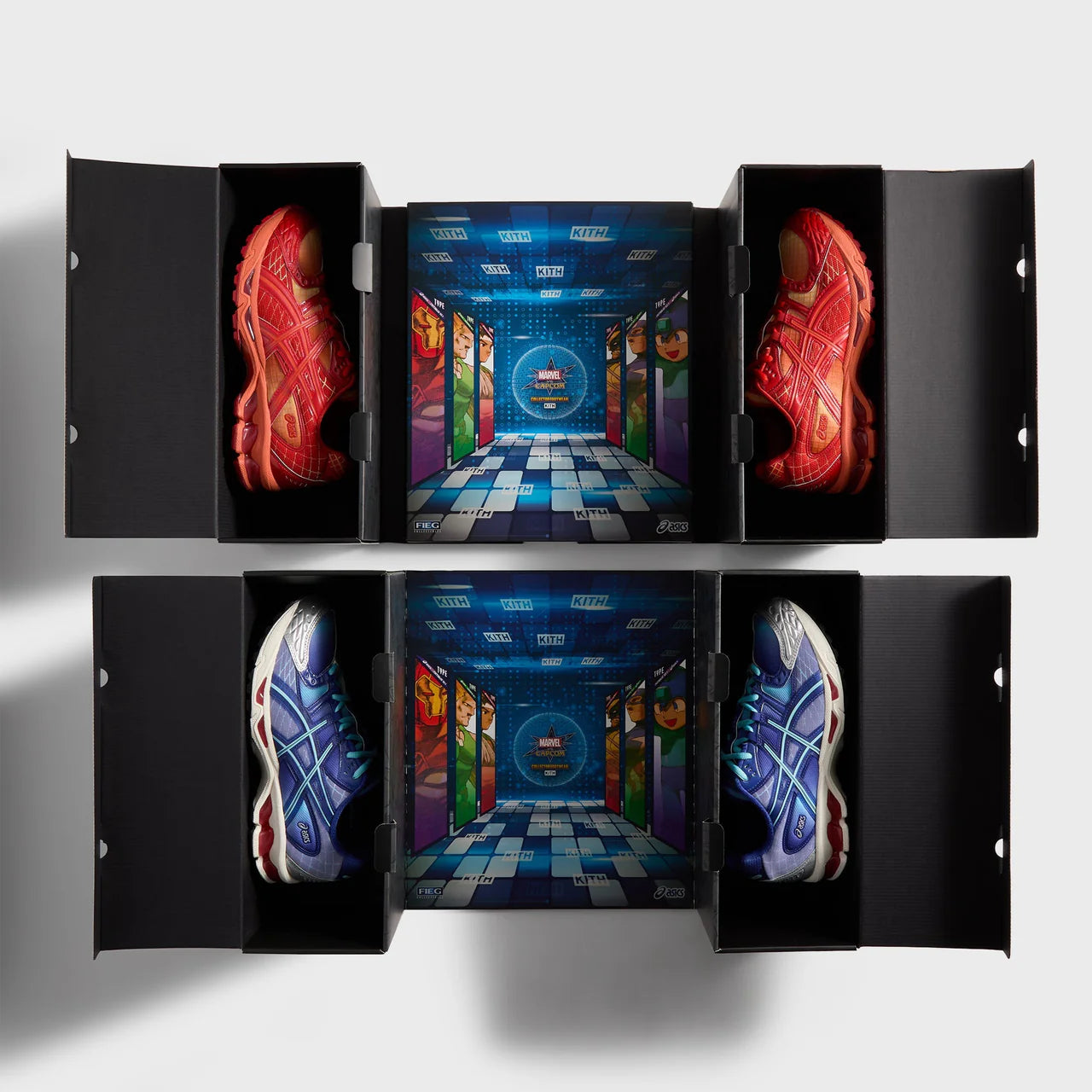 Marvel vs. Capcom | Kith for ASICS Gel-Nimbus 10.1 Iron Man vs. Mega Man Double Box - ai-mvc012398 - [NO COMIC] (PRE-ORDER LATE NOVEMBER)
