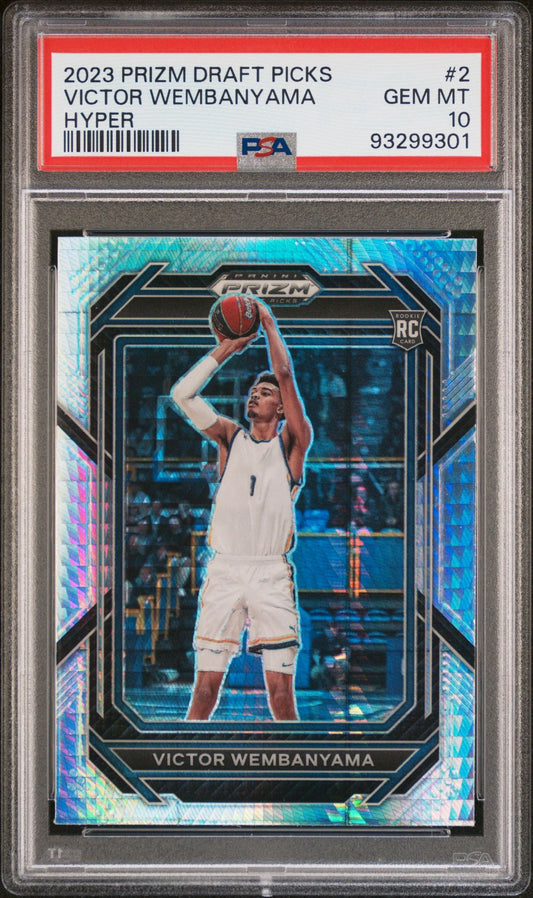 2023 Prizm Draft Picks - Victoe Wembanyama - Hyper Prizm Rookie Year - #2 - PSA Graded Card