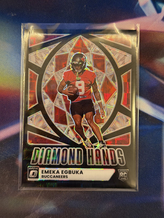 Emeka Egbuka Rookie Diamond Hands Front - 2025 Donruss Optic