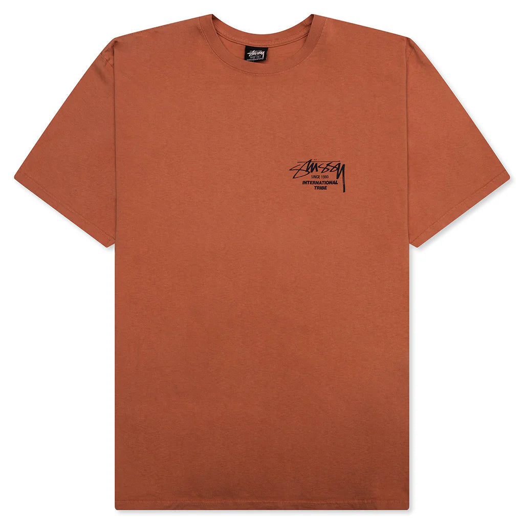 STUSSY BEAT SOUNDS PIGMENT DYED TEE - RUST