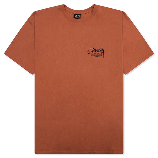 STUSSY BEAT SOUNDS PIGMENT DYED TEE - RUST