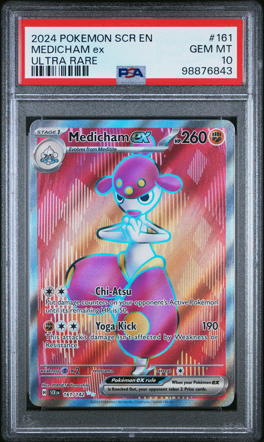 2024 Pokemon SCR-EN - #161 Medicham Ex - Stellar Crown - PSA Graded Card