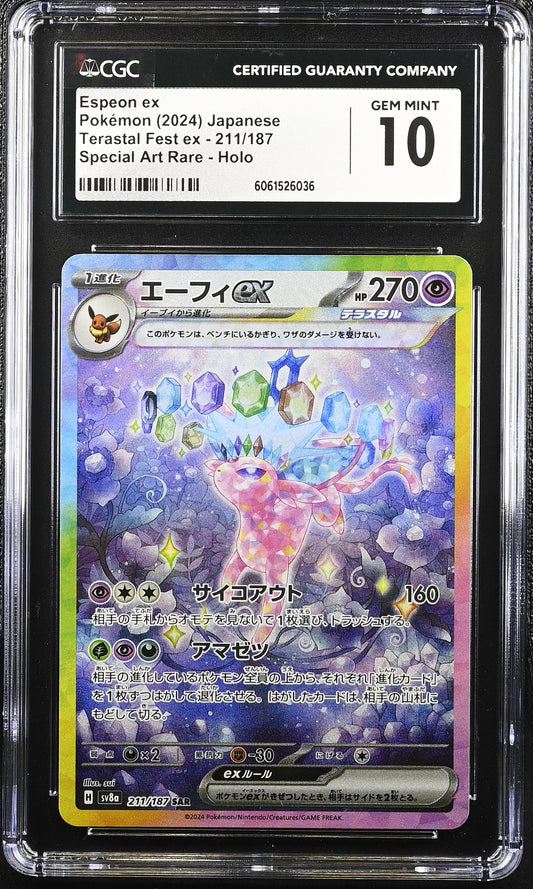 2024 Pokemon Terastal Fest Ex Espeon Ex 211/187 CGC 10