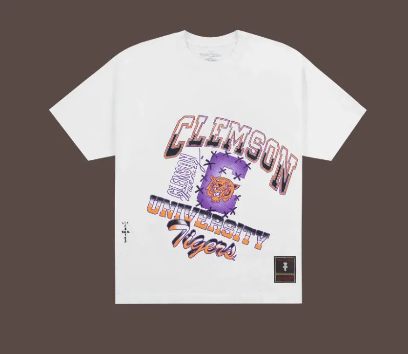 Travis Scott x Mitchell & Ness Clemson Tigers Hand-Drawn T-Shirt