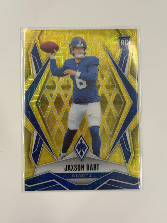 2025 Panini Phoenix - Jaxson Dart #200 - Rookie Yellow Mojo /35 - Raw Ungraded Card