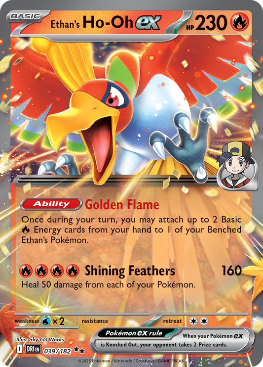 2025 Pokemon DRI-EN - Ethan's Ho-Oh ex #039 - Ungraded Raw Card
