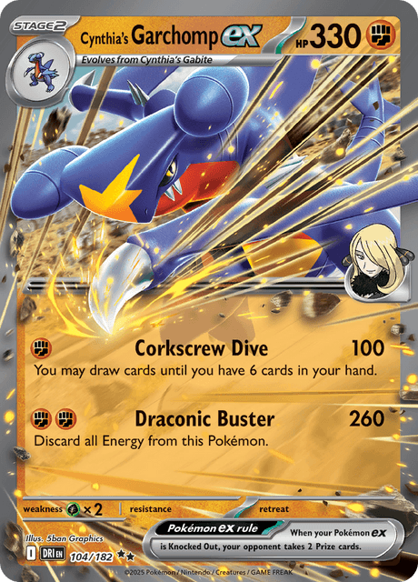 2025 Pokemon DRI-EN - Cynthia's Garchomp ex #104 - Ungraded Raw Card