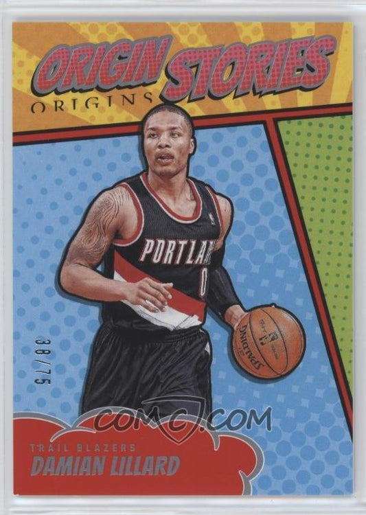 2024-25 Panini Origins - Origin Stories - Red - Damian Lillard #9 - Limited to /75 - Ungraded Raw Card