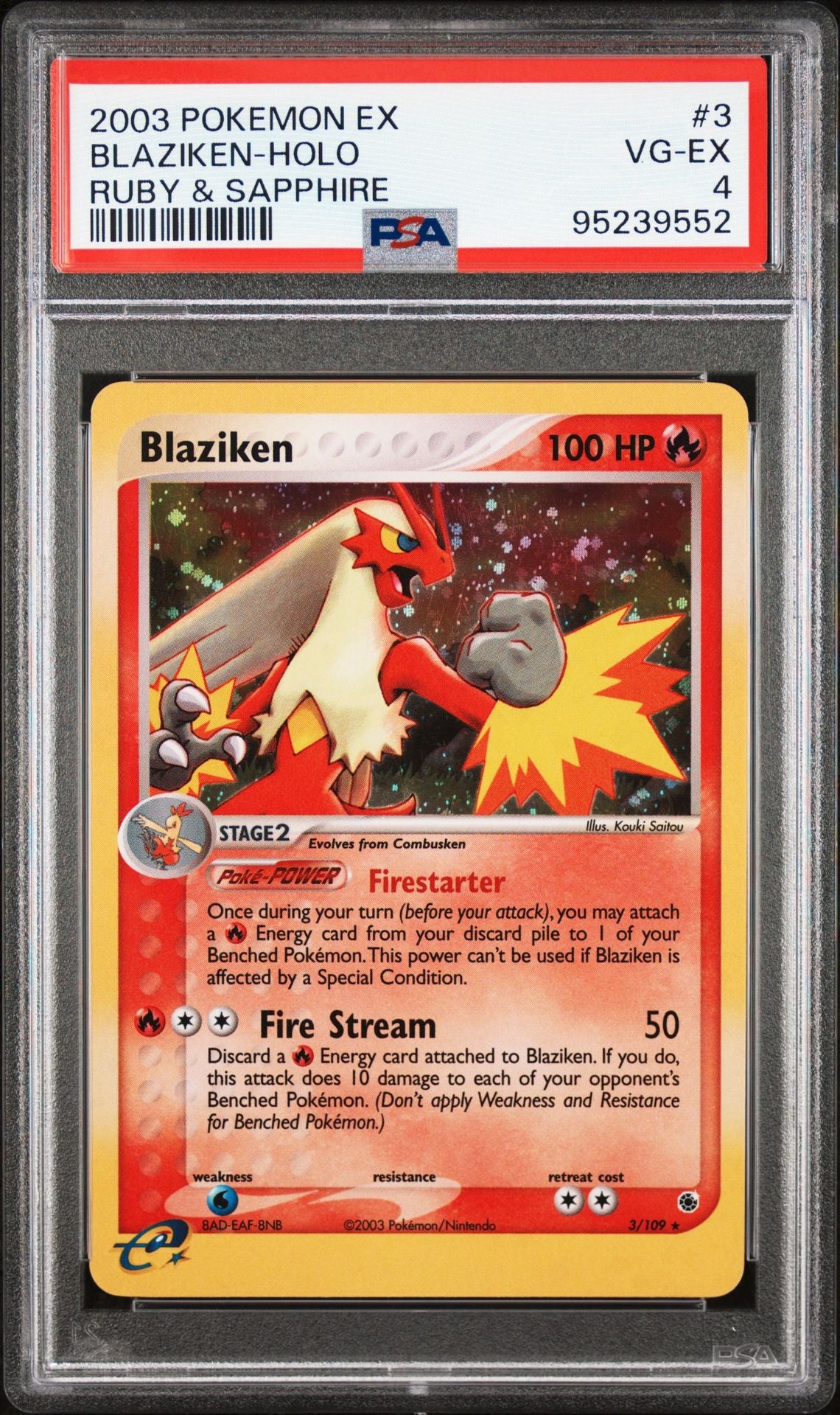 2003 Pokemon Ex Ruby & Sapphire 3 Blaziken-Holo - PSA Graded Card